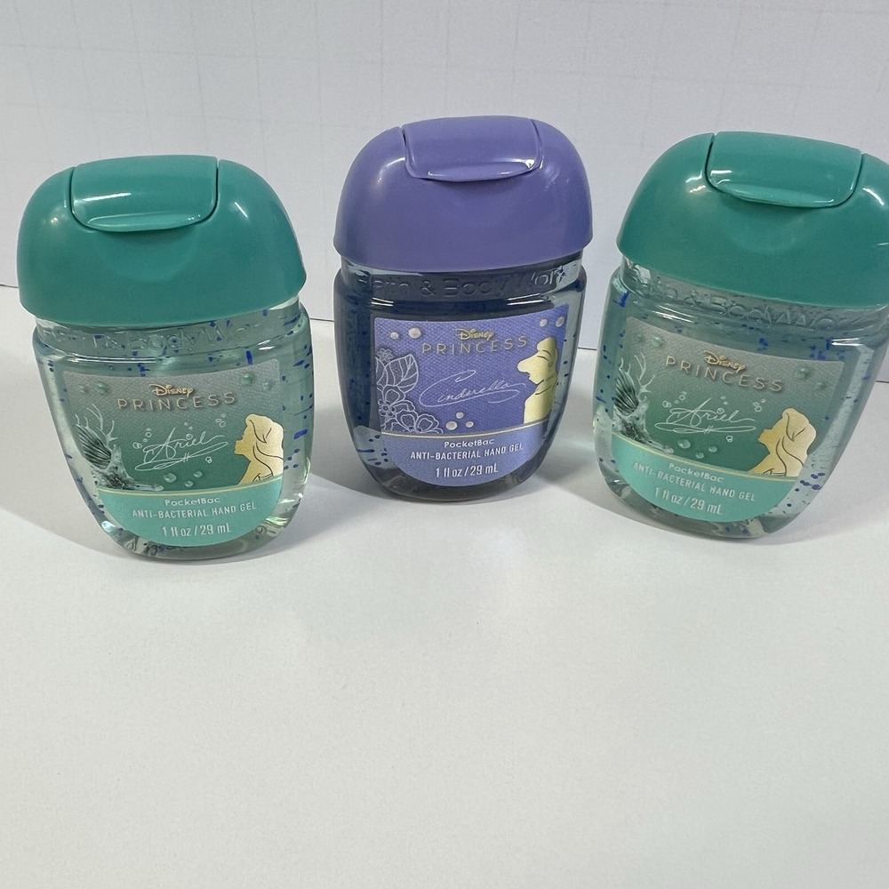 Bath & Body Works‎ DISNEY PRINCESS Set Of 3 Hand Sanitizers Ariel Cinderella